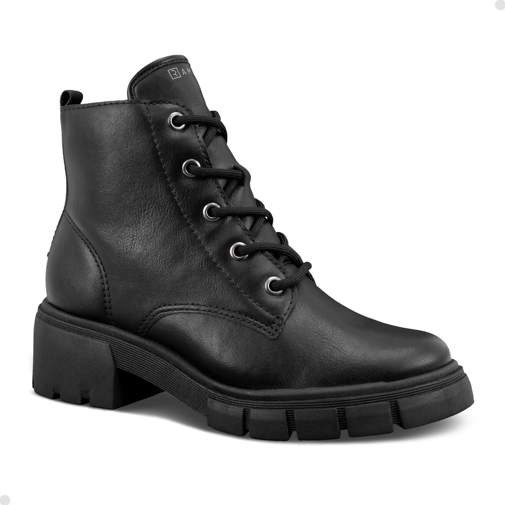Bota Coturno Preto Ramarim Clássico Tratorado Cadarço Original Festa Presente