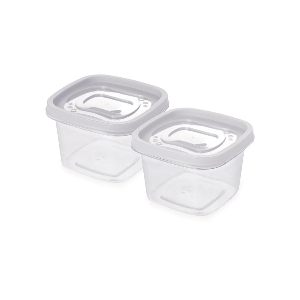 Conjunto de Potes de Plástico Quadrados 500 ml Clic 2 Unidad em Oferta na Shopee