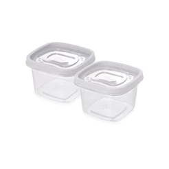Conjunto de Potes de Plástico Quadrados 500 ml Clic 2 Unidad