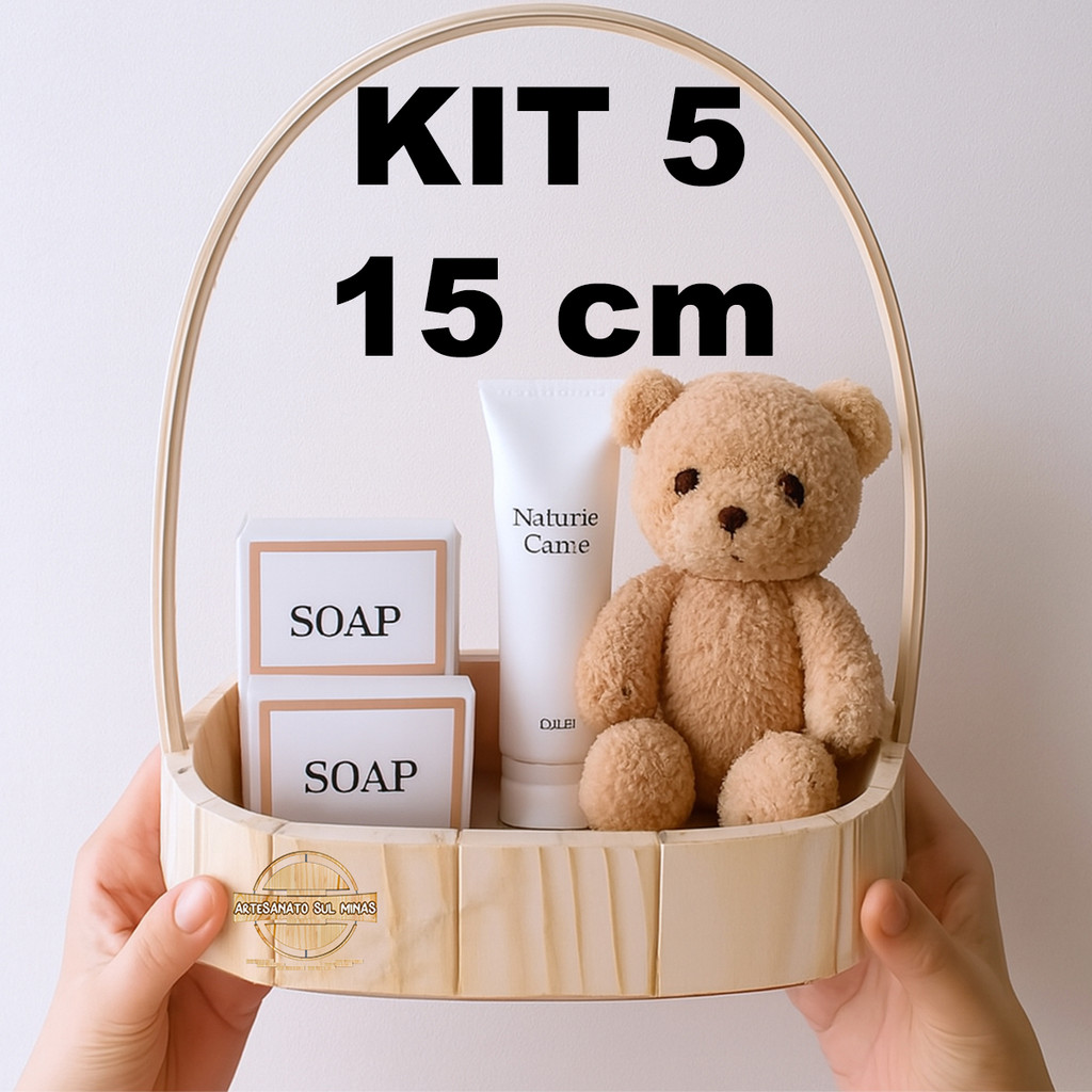 Kit 5 Cesta Oval 15cm De Madeira Cestinha Fraldeira Oval Cesta Para Presente Cesta Dia do Pais Cesta Natal Pascoa Oval