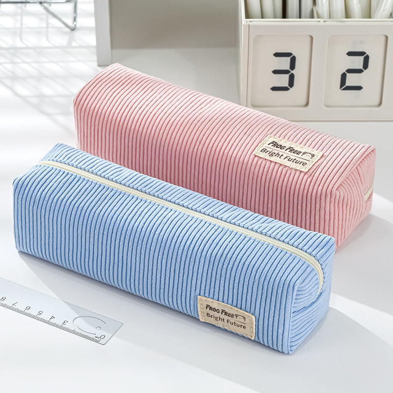 Nova Versão Coreana Ins Estojo de Lápis de Veludo Simples e Fofo Caixa de Papelaria Niche Bolsa de Papelaria de Pelúcia em Oferta na Shopee