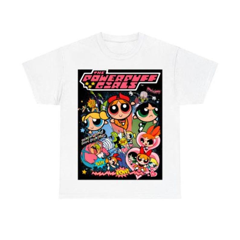 Detalhes do Camiseta Unissex Feminino Powerpuff Girls Vintage Streetwear Algodão Premium