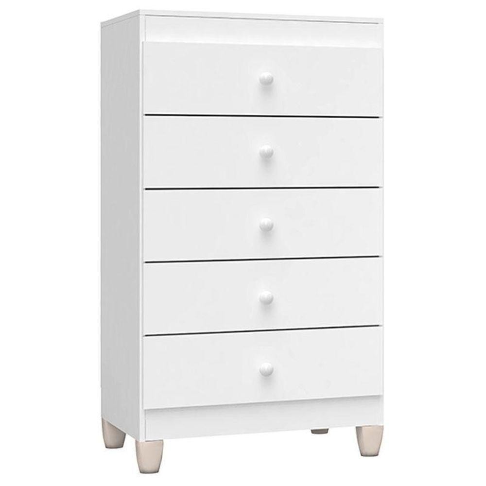 Cômoda Gaveteiro Baby Kids Branco Brilho - Incorplac