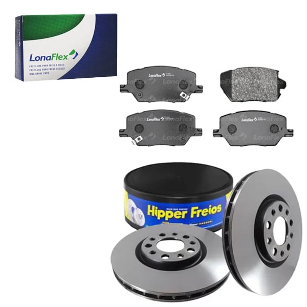 Kit Disco Freio Ventilado + Jogo Pastilha Freio Compass 2.0 2017 a 2023 – HIPPER FREIOS / LONA FLEX