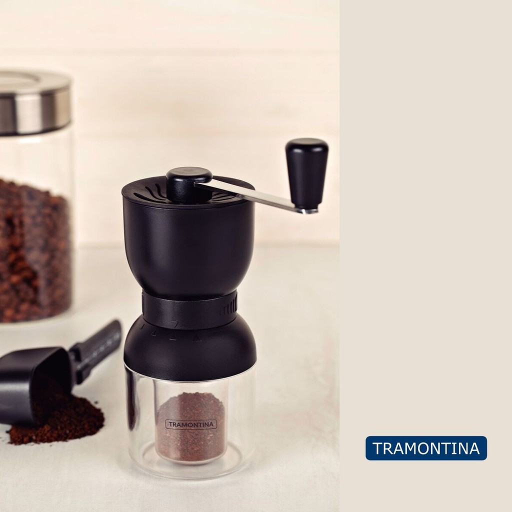 Moedor de Café Manual Tramontina Grãos ABS Moinho Cerâmica Compacto 4 Opções Moagem Utensílio Cozinha