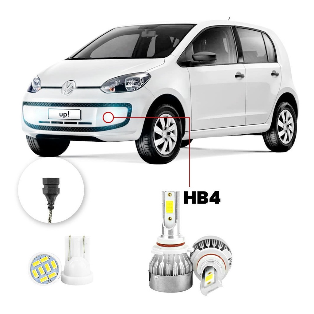 Lampada Farol Milha Led Volkswagen Up 2018 A 2022 20000lm