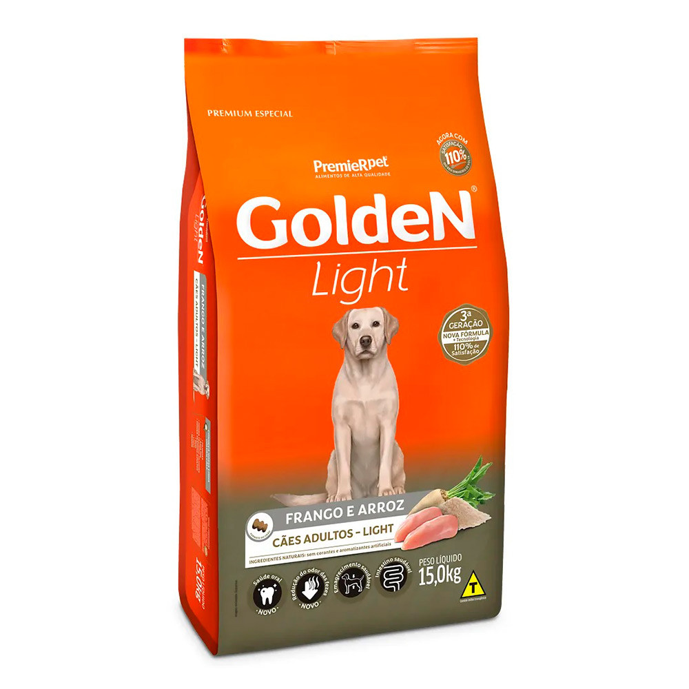 Ração Premier Golden Fórmula Light Cães Adultos Frango e Arroz 15kg em Oferta na Shopee