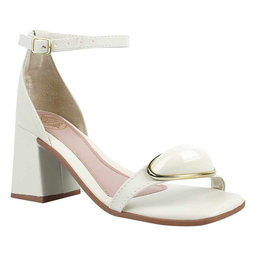 Sandália Feminina ABS Esfera Metalizada Lesminha salto grosso médio conforto em Oferta na Shopee