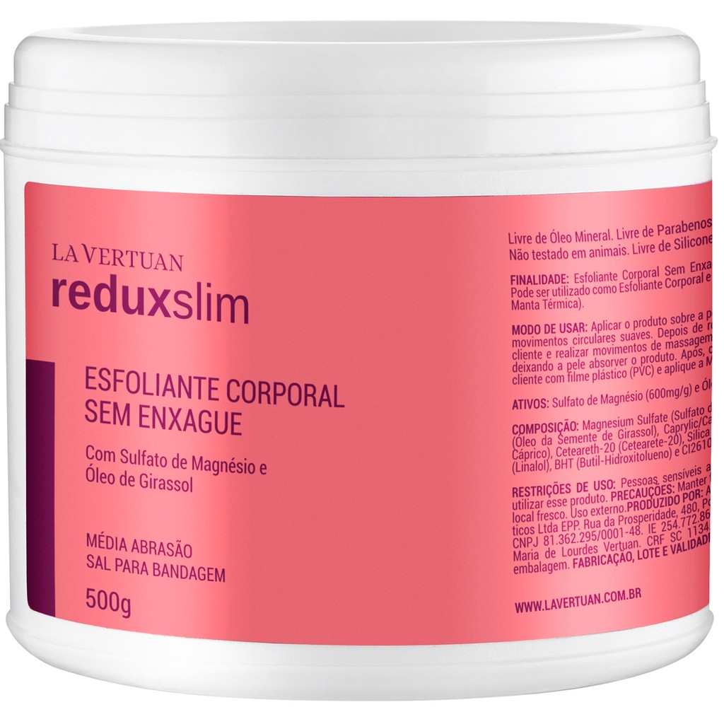 Esfoliante e Sal para Bandagem Sem Enxague Redux Slim La Vertuan