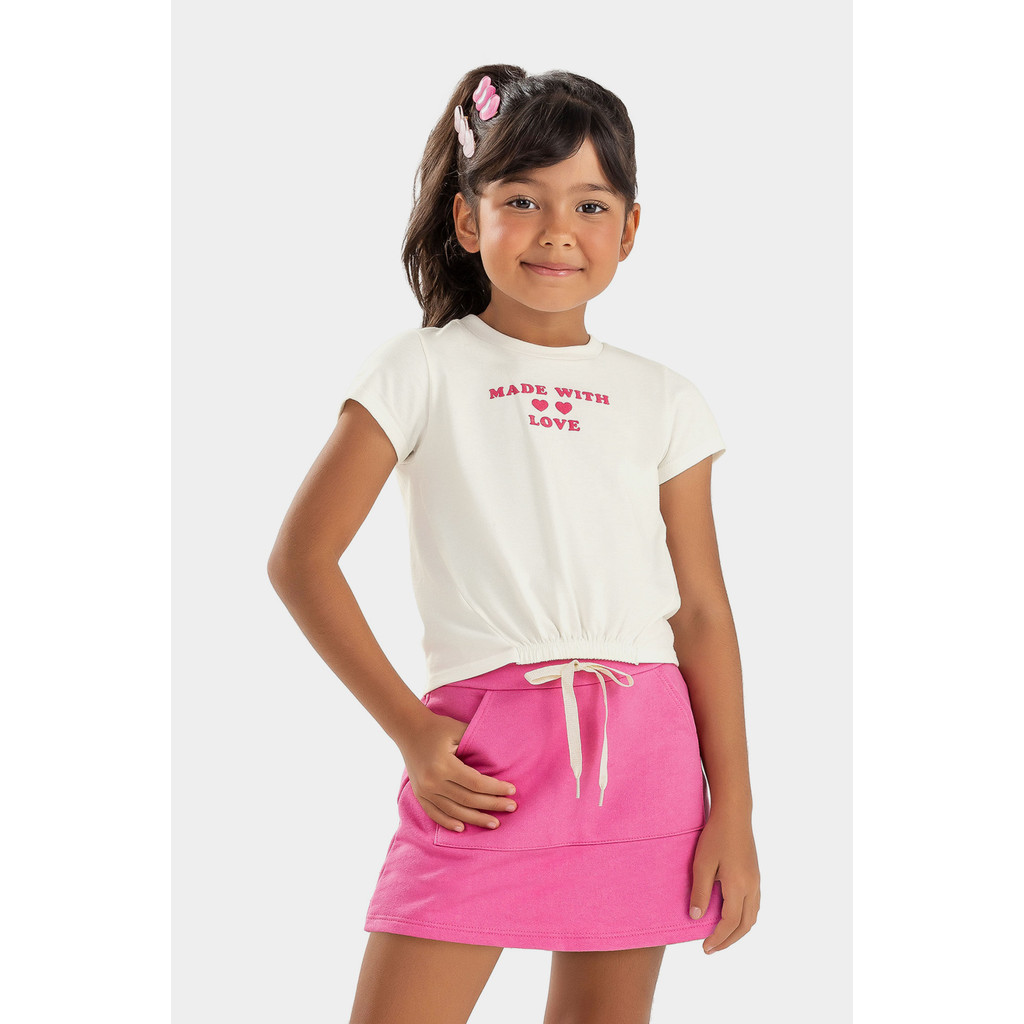 Conjunto Infantil Menina Estampado Elian Bege - Baby & Kids Fashion