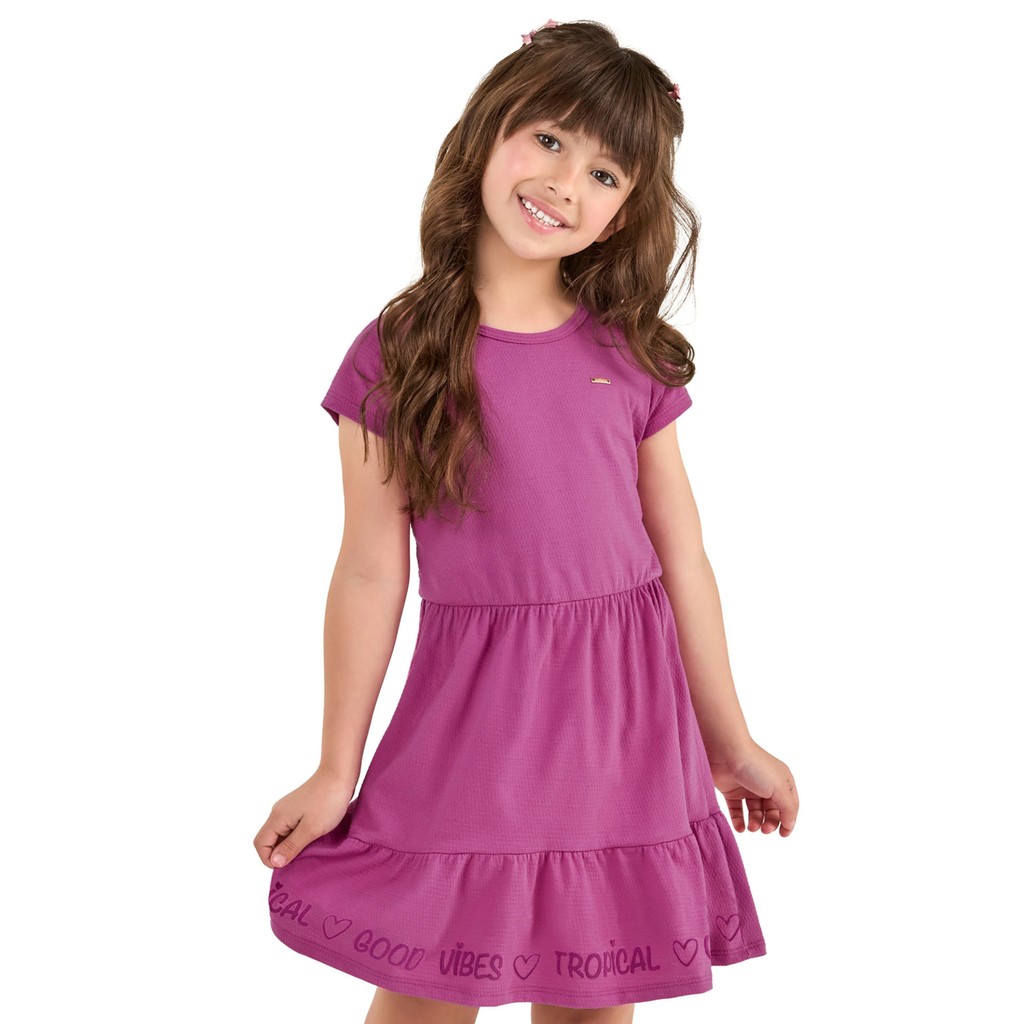 Vestido Infantil Menina Casual Elian Rosa - Baby & Kids Fashion