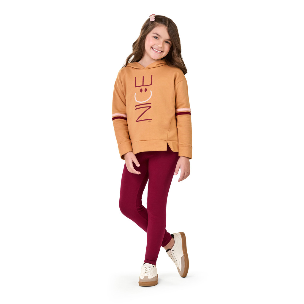 Conjunto Infantil Menina Blusão e Legging Elian Laranja - Baby & Kids Fashion