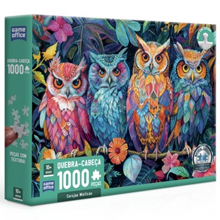 QUEBRA CABEÇA CORUJAS MÍSTICAS 1000 PEÇAS TOYSTER PUZZLE COLORIDA FLORESTA FLORES IA BICHOS ANIMAL em Oferta na Shopee