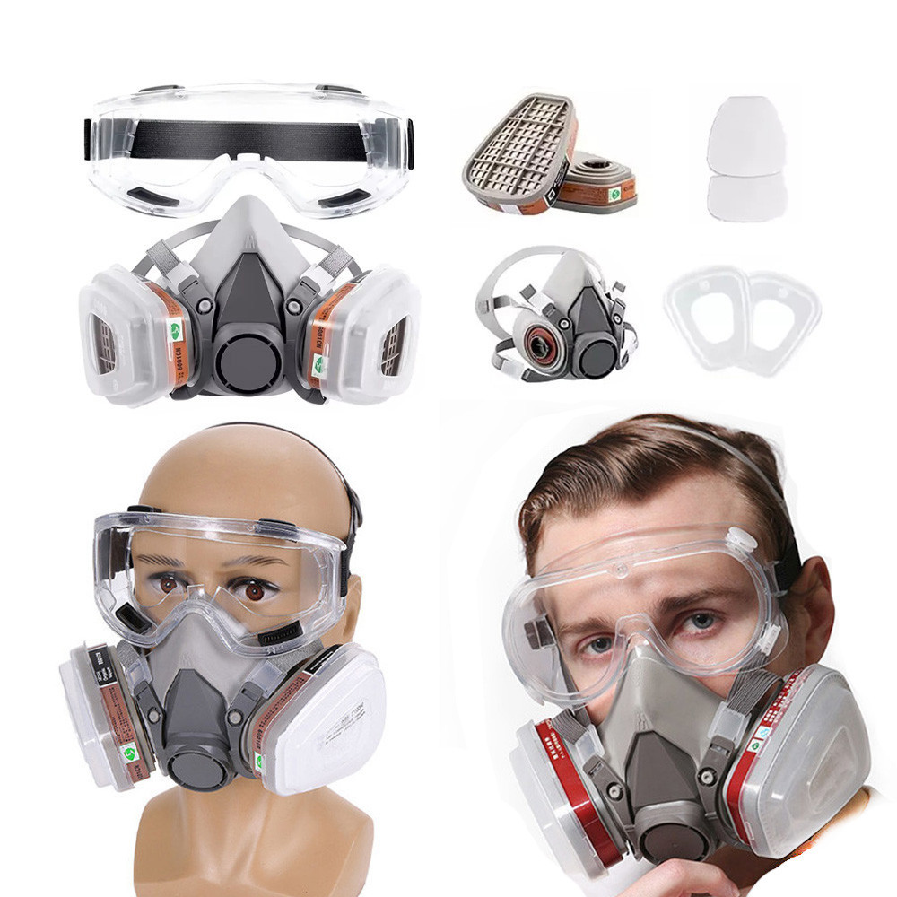 Máscara Respiratória Com Óculos De Proteção Adequada Para A Produção Da Indústria Química, Pintura Decoração De Casas