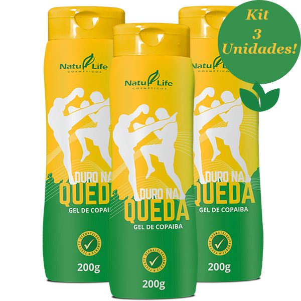 KIT 3 Unidades Gel Massageador DURO NA QUEDA  200g Natu Life Cosméticos