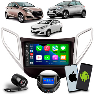 Central Multimídia Hb20 7 Polegadas Carplay Android Auto Bluetooth Espelhamento + Moldura 2 Din Hb20 X S + Câmera de Ré em Oferta na Shopee