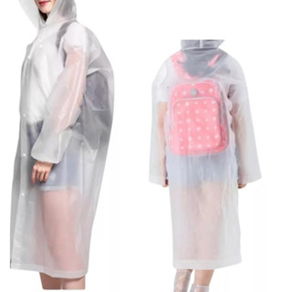 Capa de Chuva em PVC Grossa Longa com Capuz: Kit Transparente Reforçado, Impermeável e Reutilizável em Oferta na Shopee