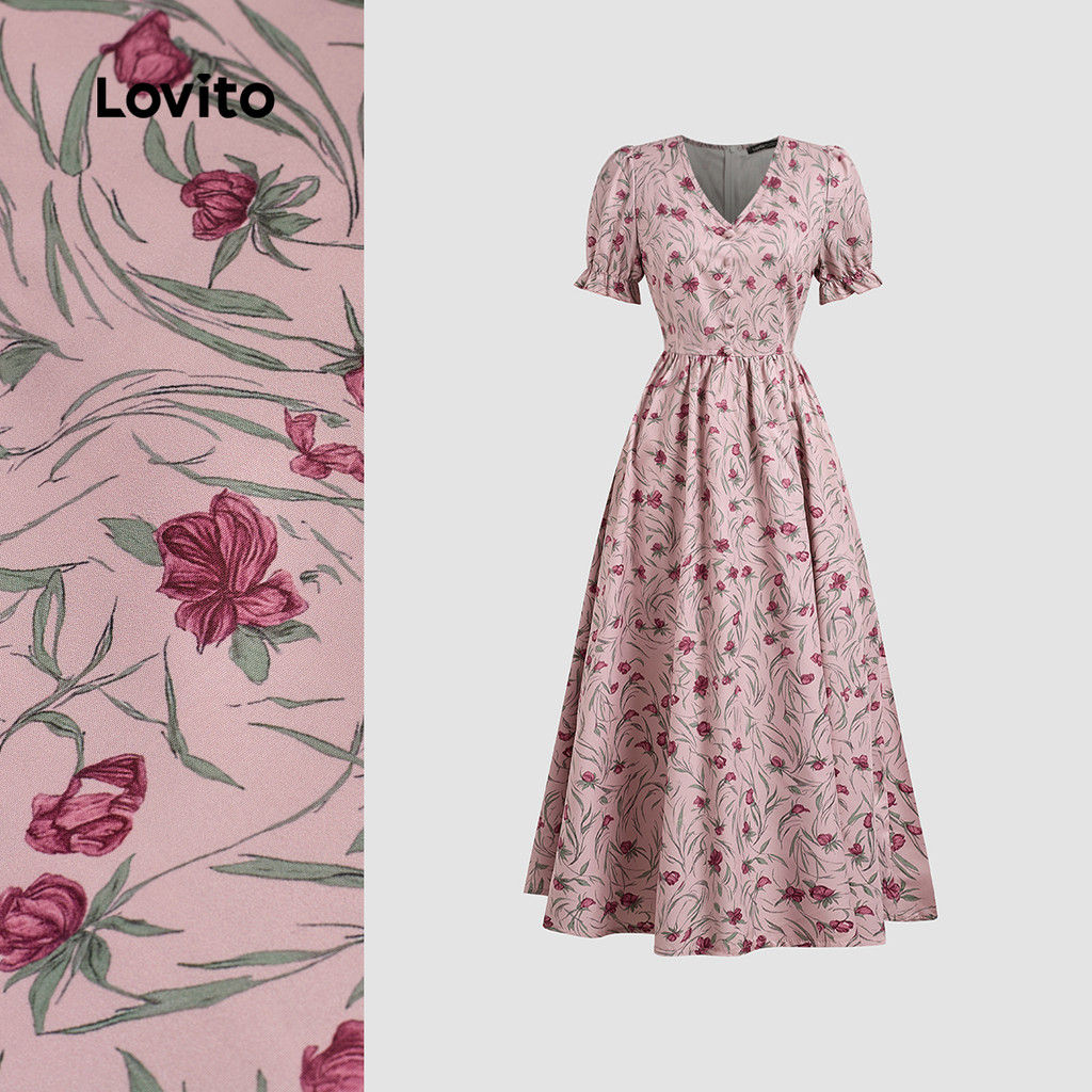 (New) Lovito Vestido Casual Primavera/verão para Mulher L142ED201 em Oferta na Shopee