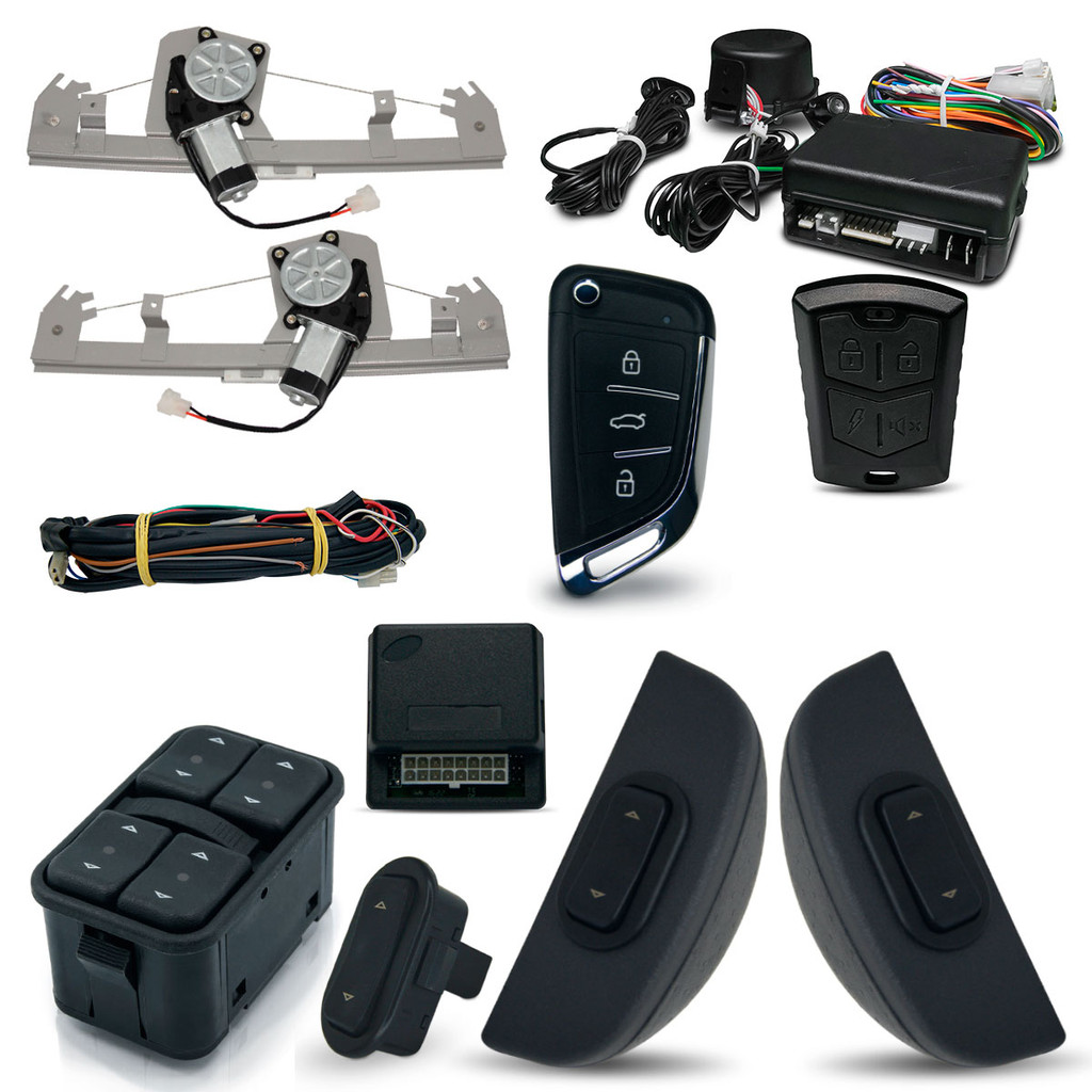 Kit Vidro Elétrico + Alarme Com Canivete Celta 4 Portas Traseiro (2012-2015) Inteligente