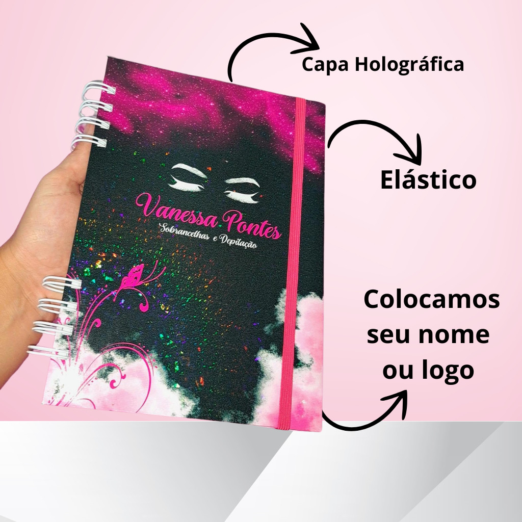 Agenda Trancista / Manicure e Pedicure / Nail designer / Lash Designer 2025 Personalizada Com Nome e Capa Dura MODELO DE
