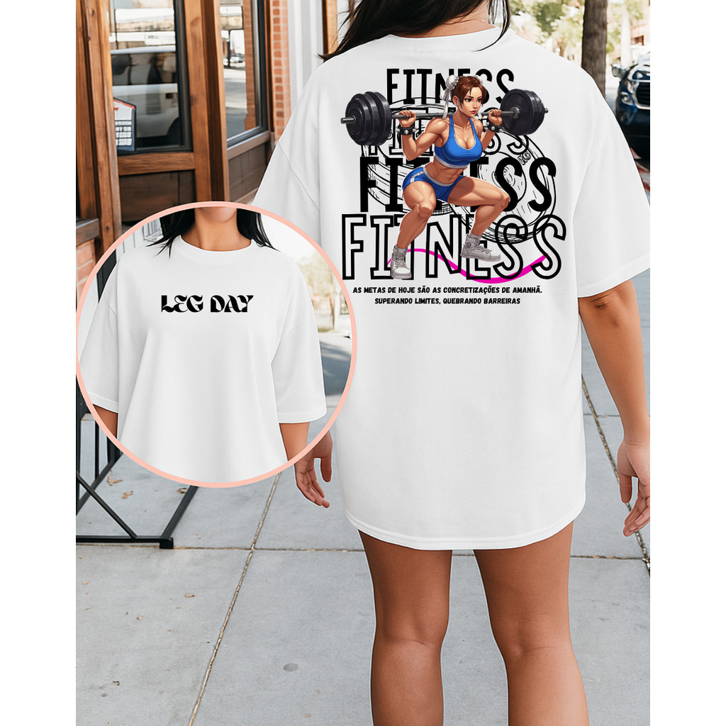 Camiseta Tshirt Oversized 100%Algodão Academia Fitness Gym Treino Musculação Feminina Street Fighter em Oferta na Shopee