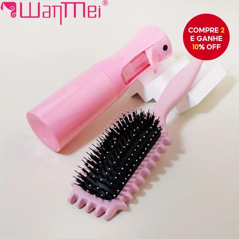 WANMEI Conjunto De Escova De Estilo De Cabelo , 2 Peças , Ondulação De Cerdas , Frasco De ...