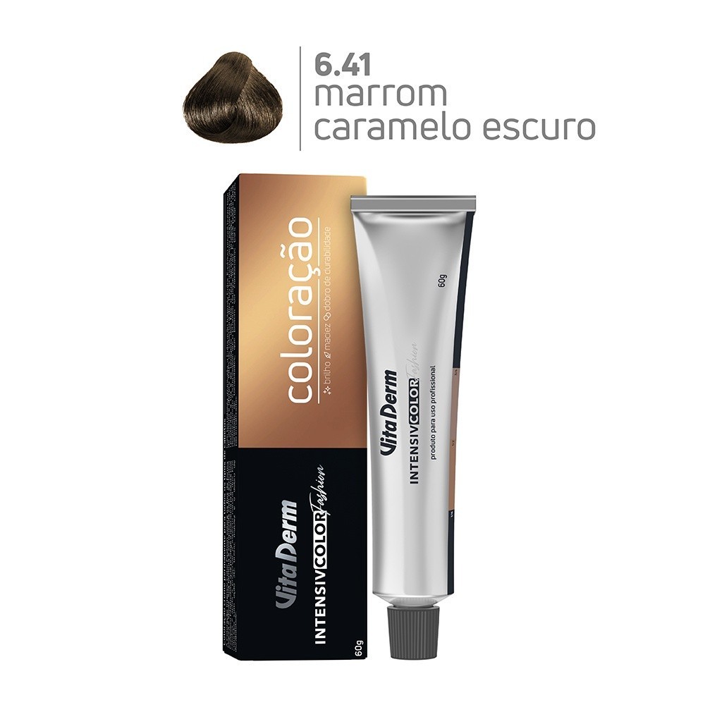 KIT COM 3 COLORAÇÃO 6.41 LOURO ESC COBRE ACINZ + 3 LOÇAO REVELADORA 20VL 90ML- VITA DERM