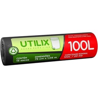Saco p/ Lixo 100l Utilix Preto 15un em Oferta na Shopee