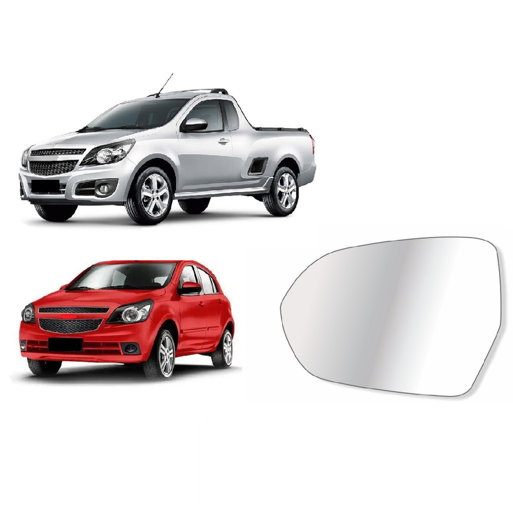 Lente Espelho Retrovisor Com Base Agile Montana 2010 2011 2012 2013 Lado Esquerdo