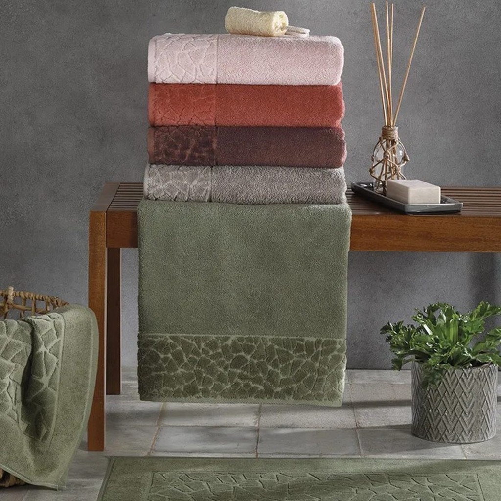 Kit Jogo de Toalhas Dohler 4 Peças Banhão e Rosto Confort 500 g/m² 100% Algodão