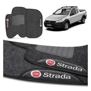 Jogo Tapete Fiat Strada 2014 2015 2016 2017 2018 Com Grafia em Oferta na Shopee