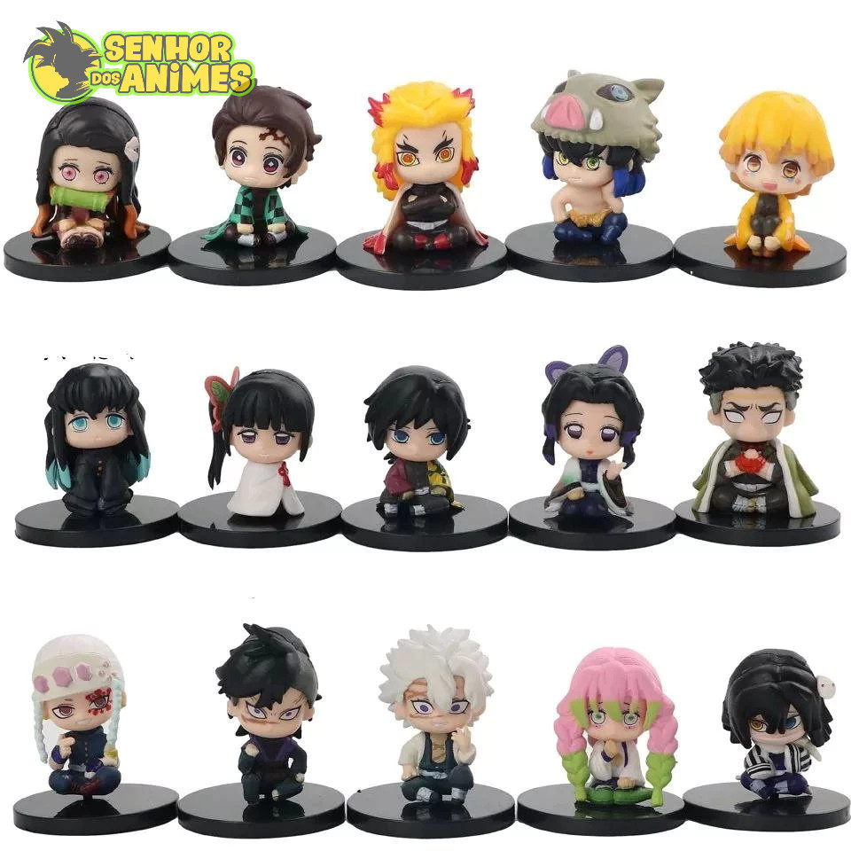 Action Figure Colecionaveis Demon Slayer Miniaturas Tanjiro Nezuko Inosuke Zenitsu Kimetsu No Yaiba em Oferta na Shopee