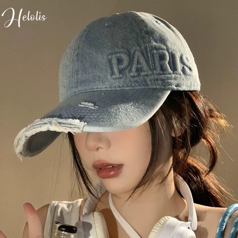 Helolis Letter Pattern Baseball Hat Homens Casais Mulheres Casais Soft Top Cap em Oferta na Shopee