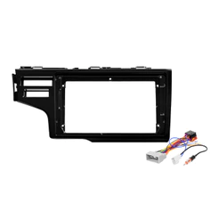 Kit Moldura Painel 9 Pol Fit 2014 15 16 17 18 19 2020 2021 2022 2 Din Black Piano Chicote Som Plug Antena