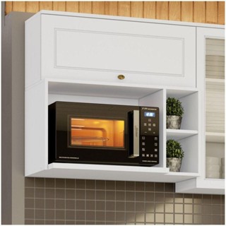 Armário Aéreo Para Micro-ondas 2 Nichos 80cm Henn Branco Hp em Oferta na Shopee