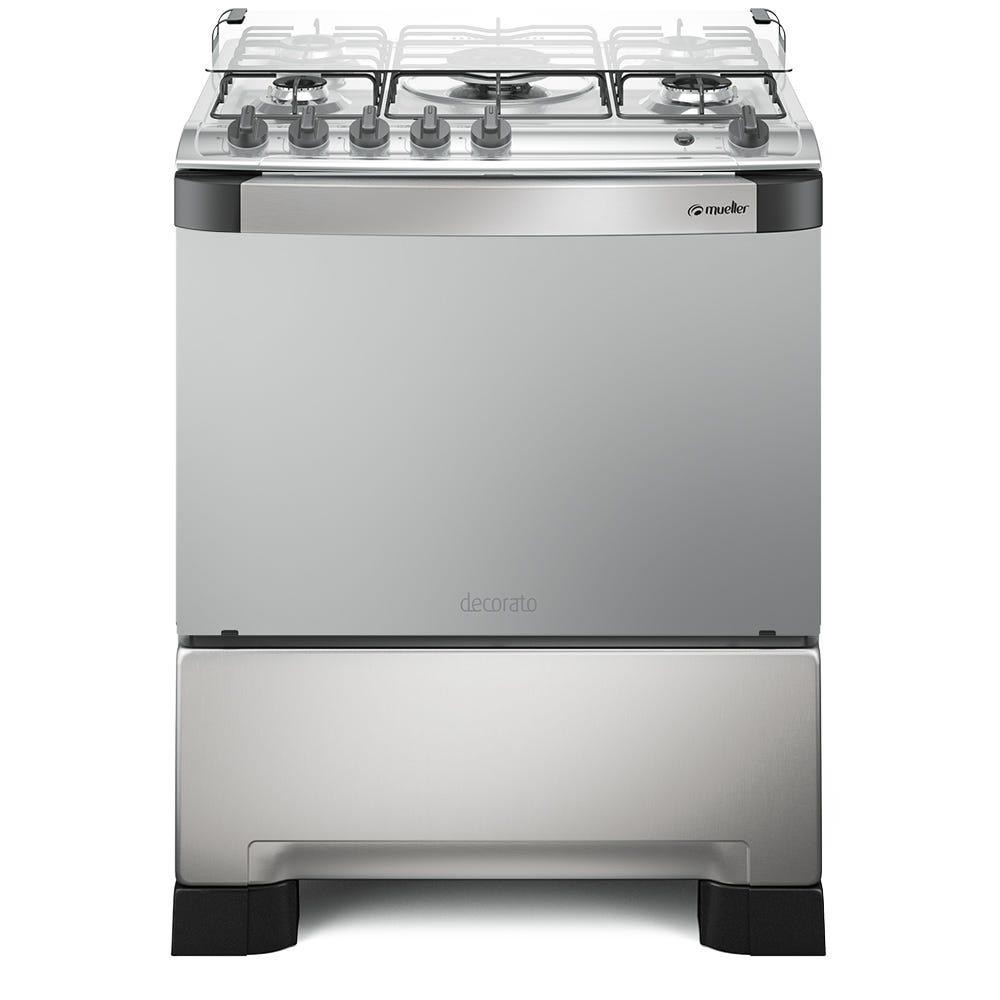 Fogão Mueller 5 bocas Decorato com Tripla Chama mesa de Inox Bivolt em Oferta na Shopee