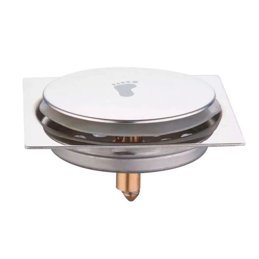 Ralo Inteligente Click 10x10 15x15 Cm Inox Banheiro Lavabo Veda Cheiro