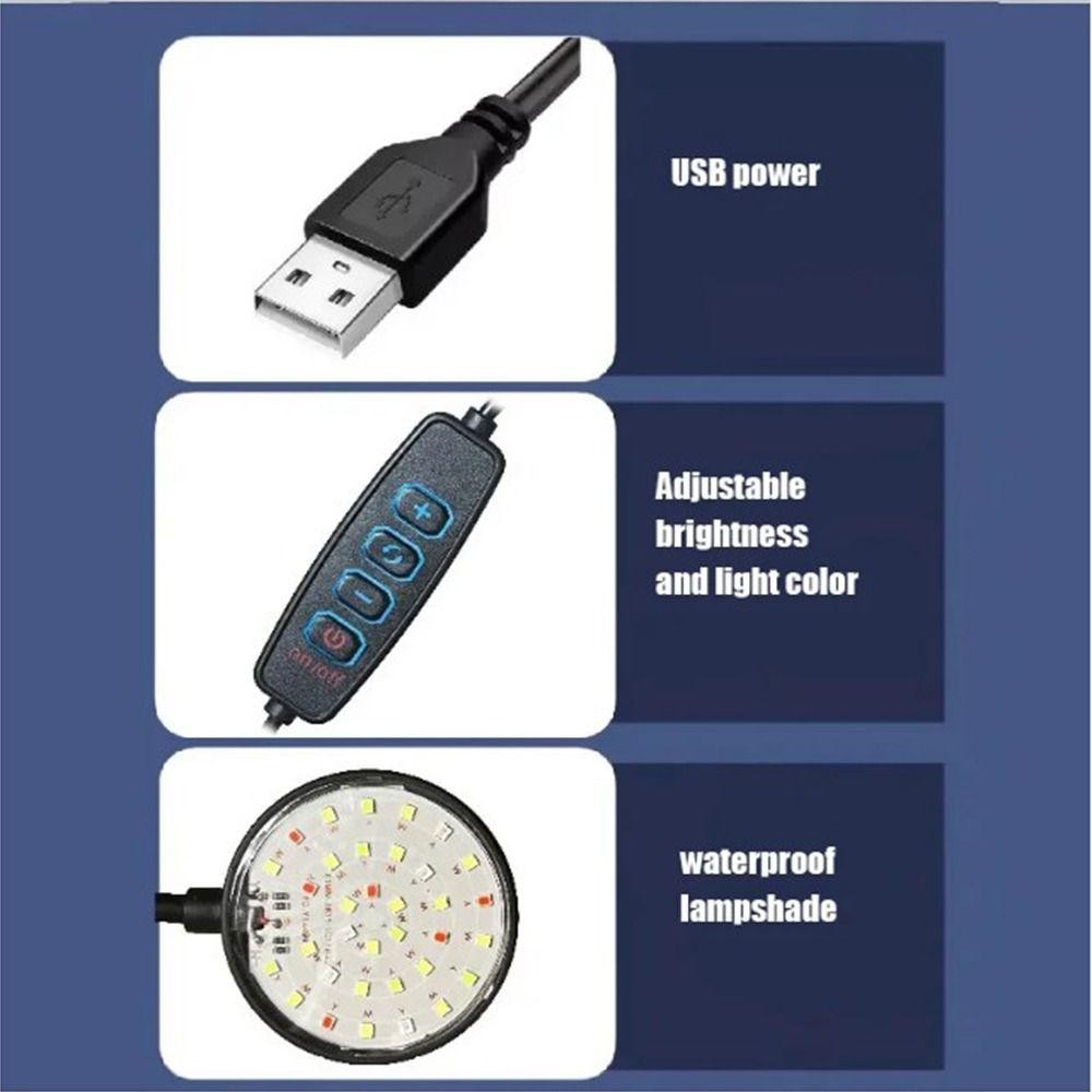 Lâmpada De Clipe Para Tanque De Peixes SEVE , Mini De 5/7 W Na Luz De Aquário , Planta Com Energia USB À Prova D'água