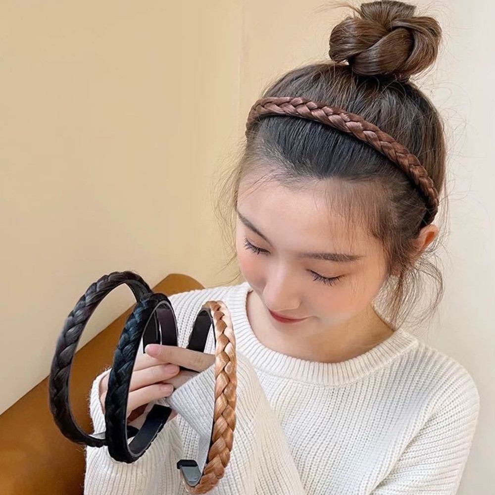 Tiara de Cabelo Com Trança Decorativa Arranjo Para Penteado Festas / Peruca Sintético Com Trança Única Antiderrapante em Oferta na Shopee