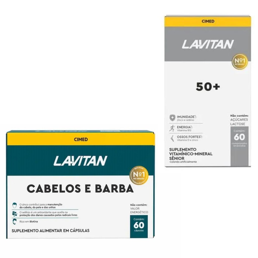 Kit Lavitan Cabelos e Barba + Lavitan 50+ Sênior 60 comprimidos