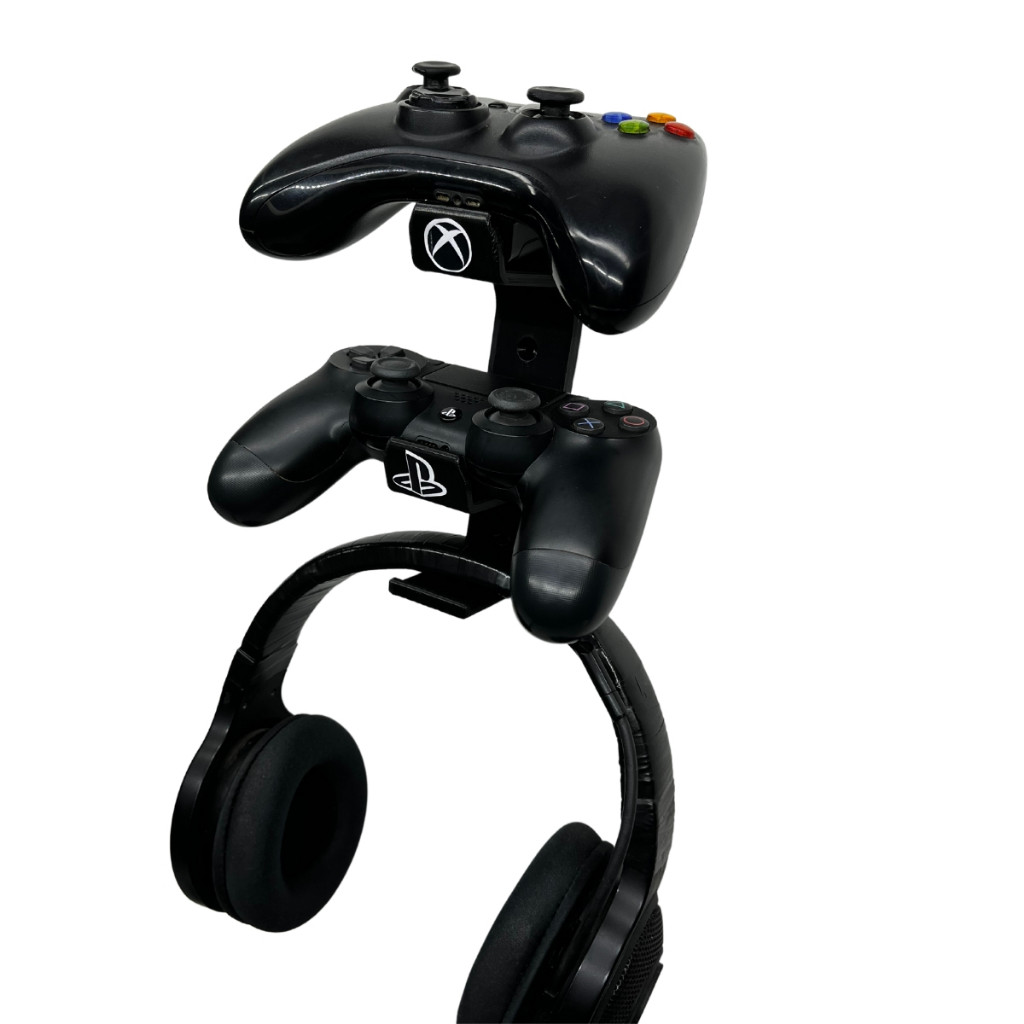 Suporte De Parede Para 2 Controles Compatível Com Xbox One, Ps4, Ps3, Ps5, Dualsense e Nintendo + Decoração Organização Gamer