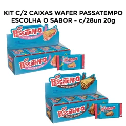 Kit Lanchinho c/2 Biscoito Passatempo Wafer Chocolate e Morango 20g c/28 ESCOLHA O SEU - Nestlé