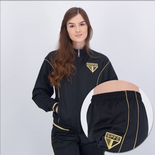 Agasalho São Paulo Trilobal Classic Feminino Preto em Oferta na Shopee