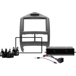 Kit Moldura Painel 7 Pol Sonic 2012 2013 2014 2015 2016 2017 2018 2 Din Cinza Chicote Som Plug Antena Japonês Chinês