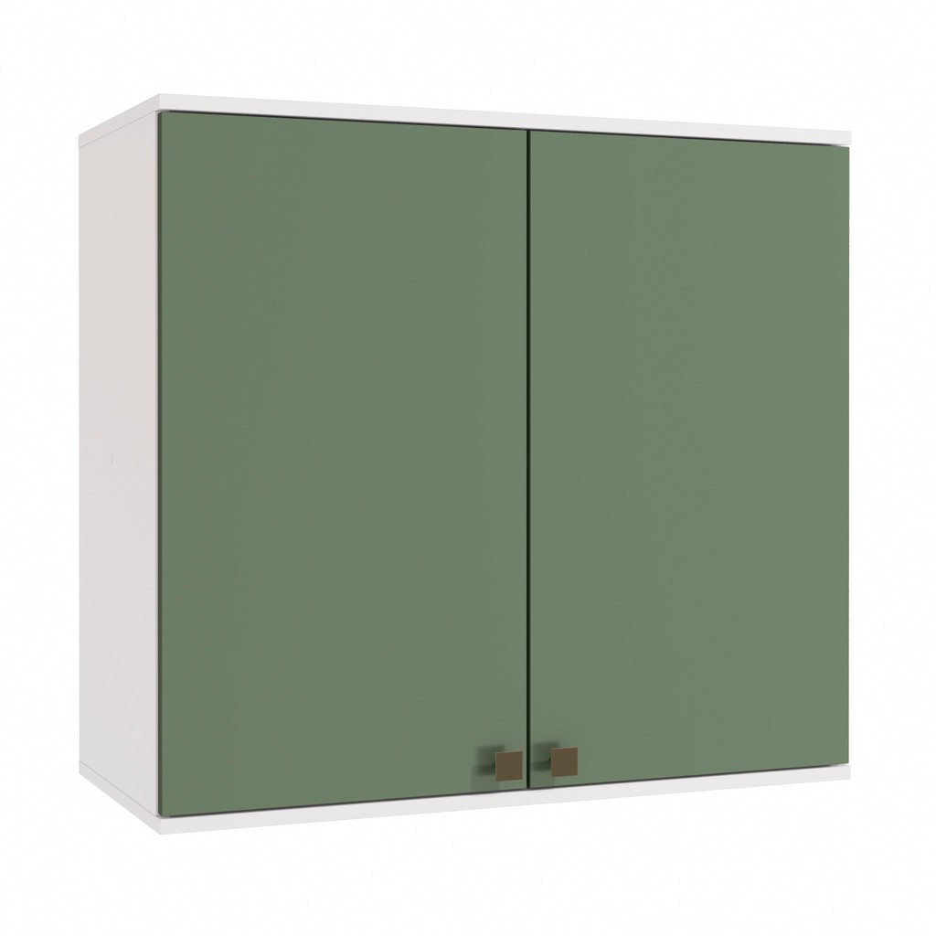 Armário Aéreo Celeste Kappesberg 100% MDF 2 Portas Branco/Verde 80cm em Oferta na Shopee