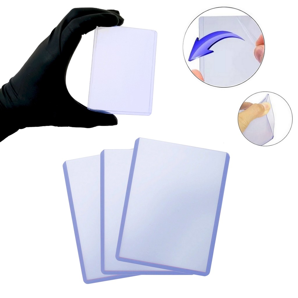 Kit 3 Cards Toploaders Plástico Sleeve Rígido Pokemon Yugioh Porta Carta Holder 10cm