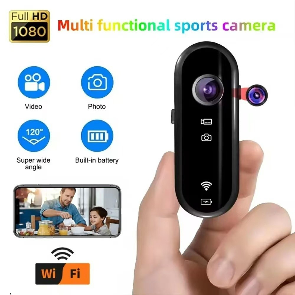 1080P Mini Câmera De Ação Full HD Anti-Vibração Wifi DV Sports Cam Bicicleta Gravador De Capacete De Motocicleta Gravação De Vídeo em Oferta na Shopee