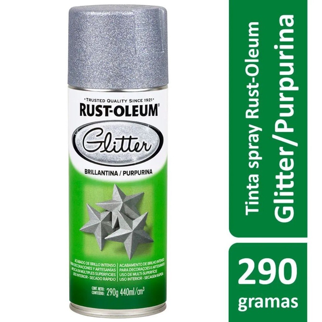 Tinta Spray Glitter Prata Rust Oleum em Oferta na Shopee