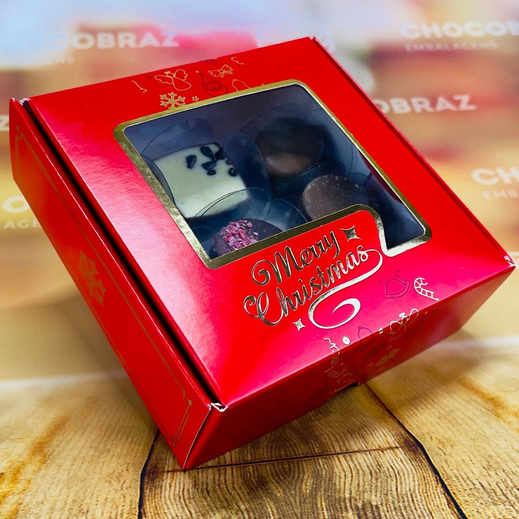 30 CAIXA 09 DOCES C/ VISOR - NATAL CLASSICO ID5136 (NATAL IDEIA 2025) (CHOCO)
