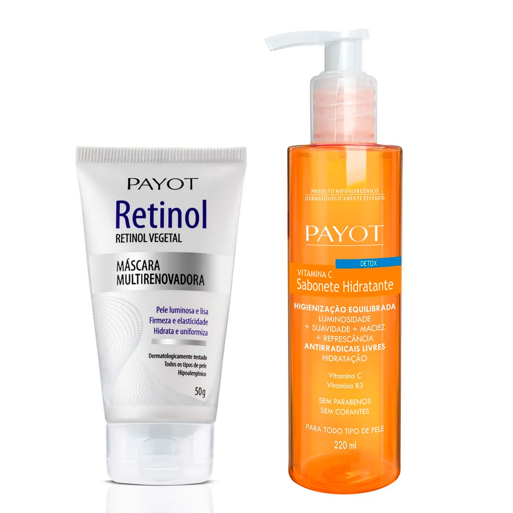 Kit Sabonete Líquido Vitamina C + Máscara Retinol Multirenovadora Payot